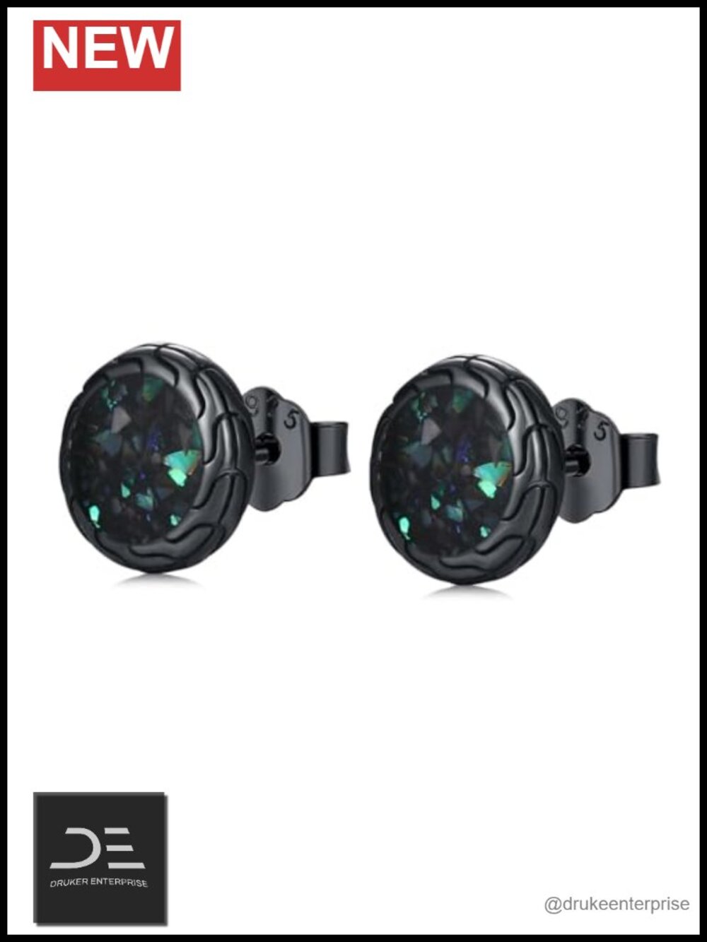 925 Sterling Silver Stud Earrings Hypoallergenic Punk Gothic Jewelry Gift